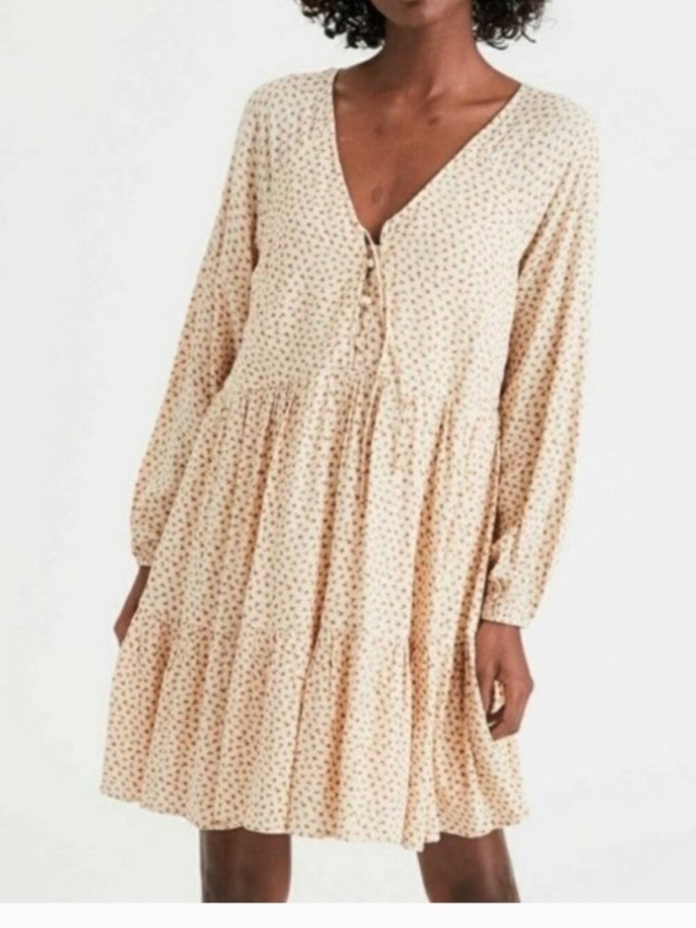 American Eagle Outfitters Women's Tiered Babydoll Boho Mini Dress Floral Size XS